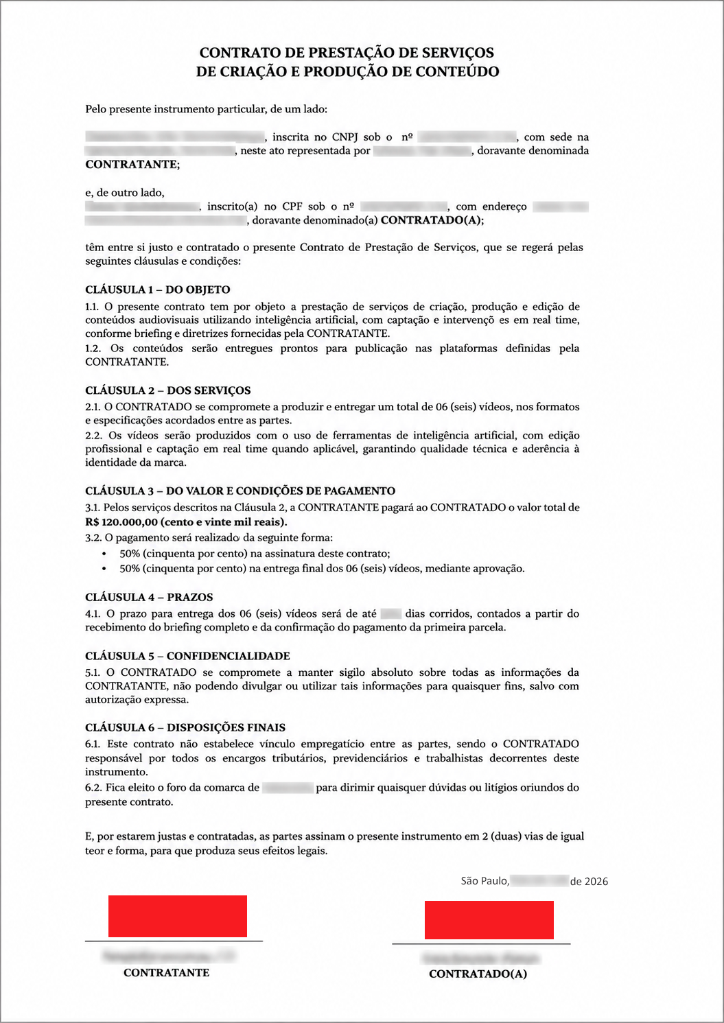Contrato com cliente